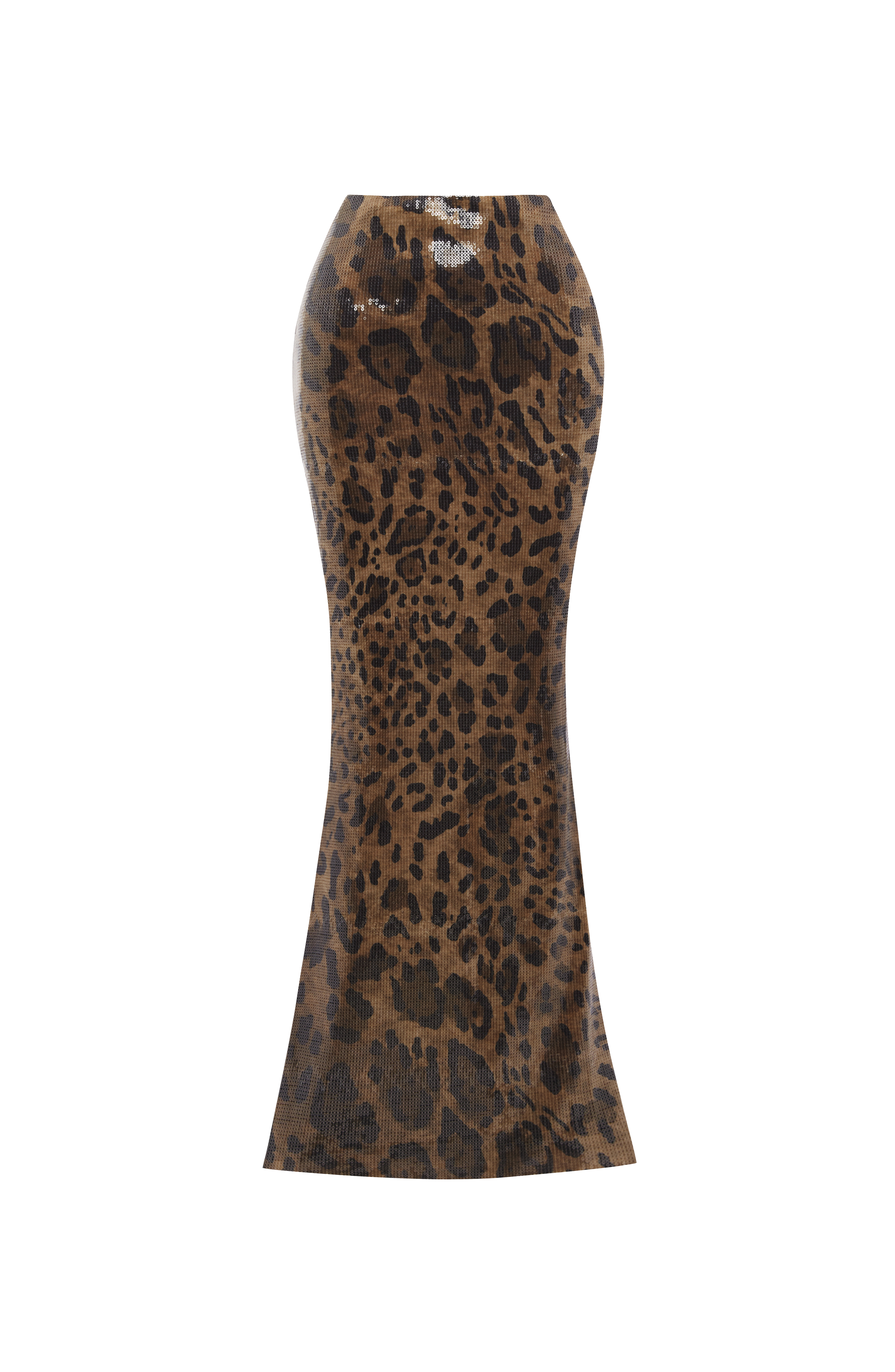 Leola Maxi Skirt - Sequin Leopard Print