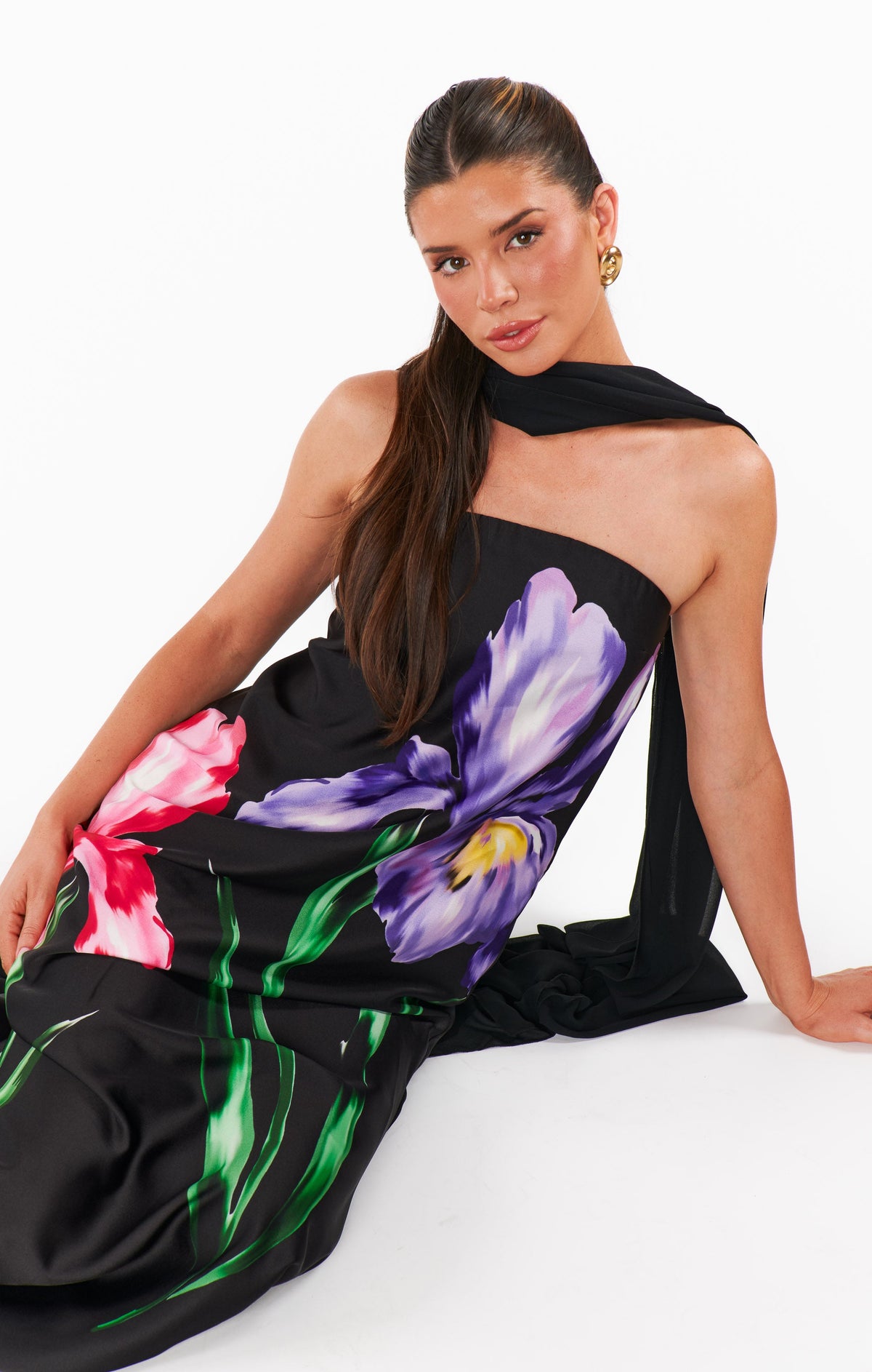 Renee Maxi Dress ~ Wild Iris Luxe Satin