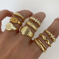 10-Piece Alloy Zirconia Statement Ring Set