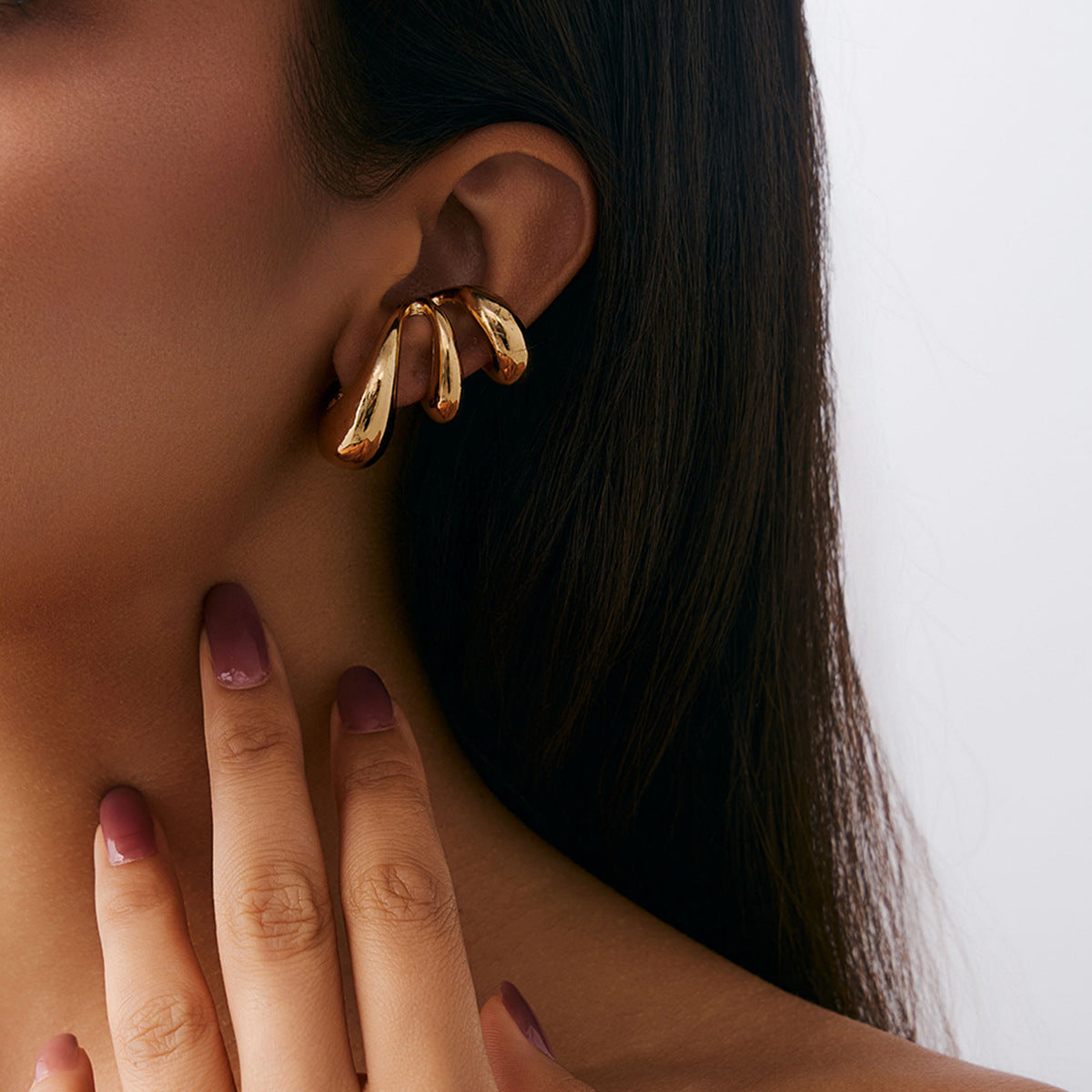 Abstract Spiral Cuff No Piercing Earrings