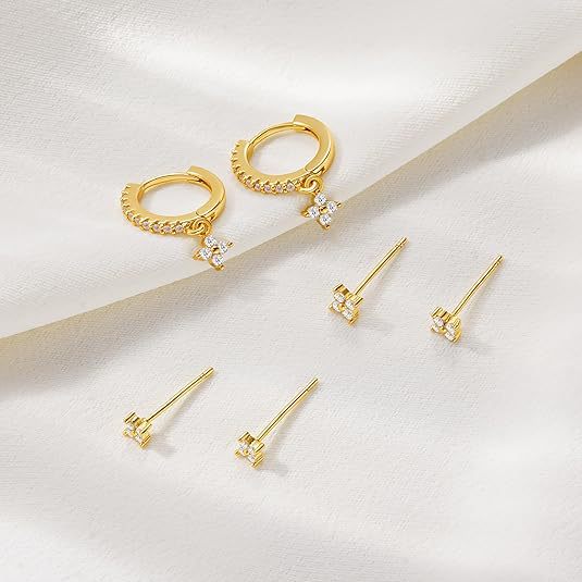 3-Piece Gold Tone Baroque Pearl Earring Set