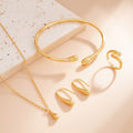 5 Piece Teardrop Pendant Bracelet Ring Earrings Necklace Set