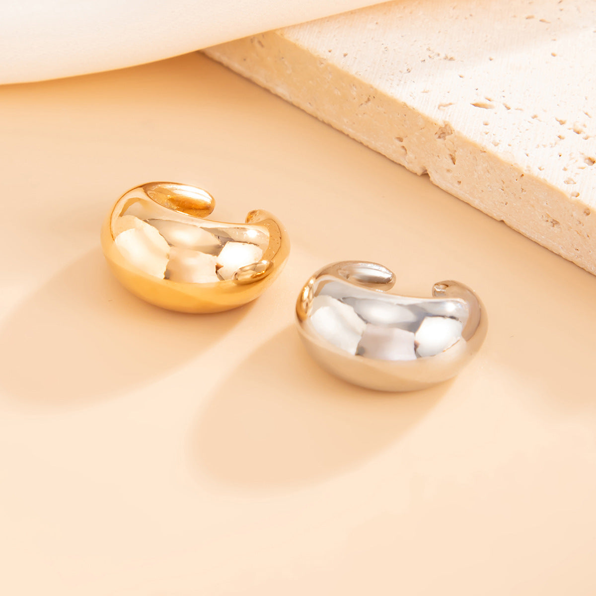 Abstract Spiral Cuff No Piercing Earrings