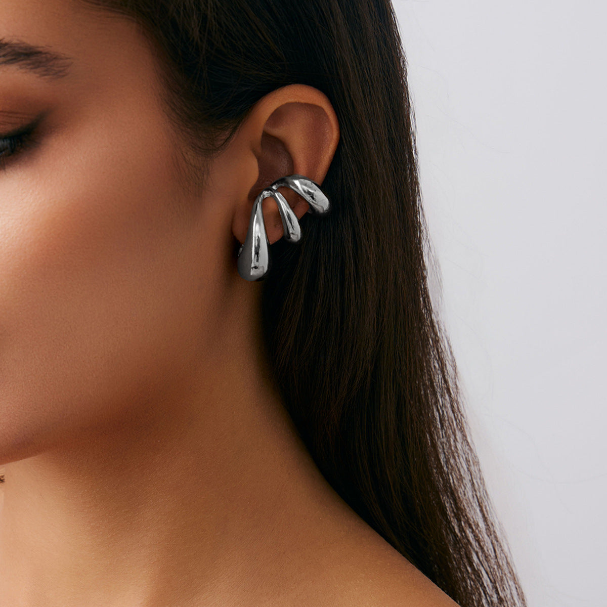 Abstract Spiral Cuff No Piercing Earrings