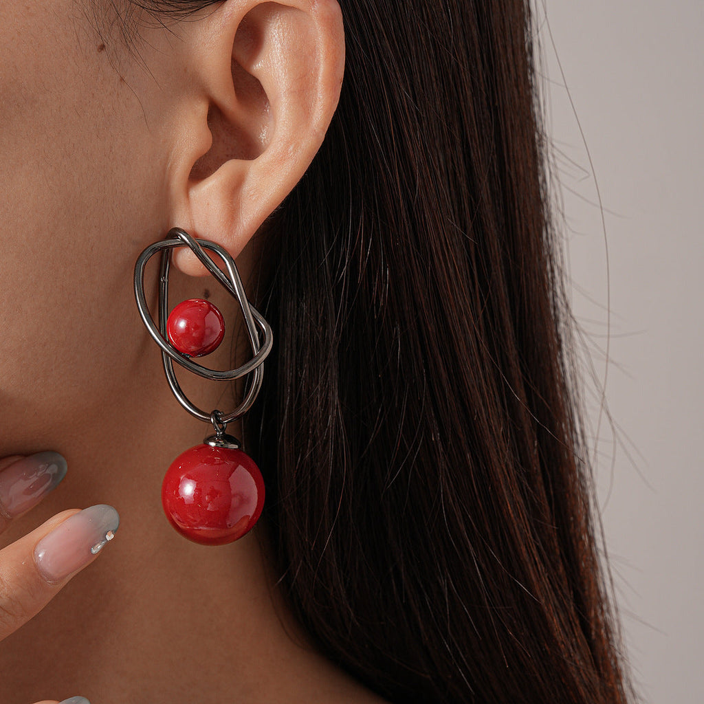 Acrylic Geometric Sphere Wrap Earrings