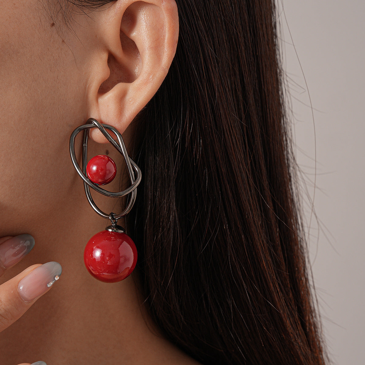 Acrylic Geometric Sphere Wrap Earrings