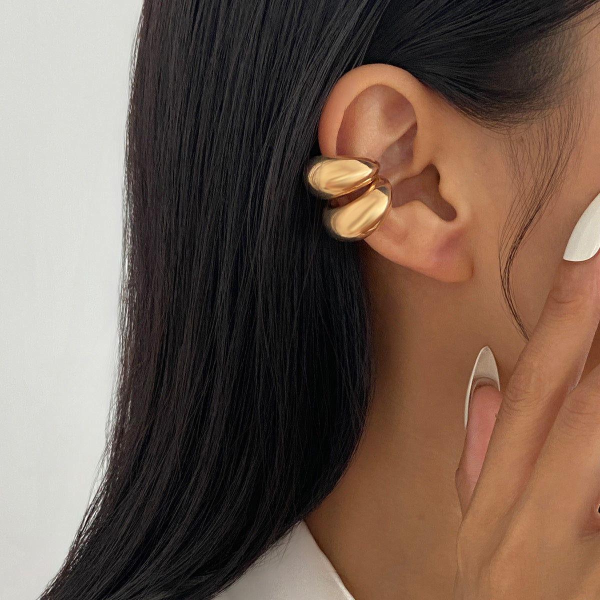 Abstract Spiral Cuff No Piercing Earrings