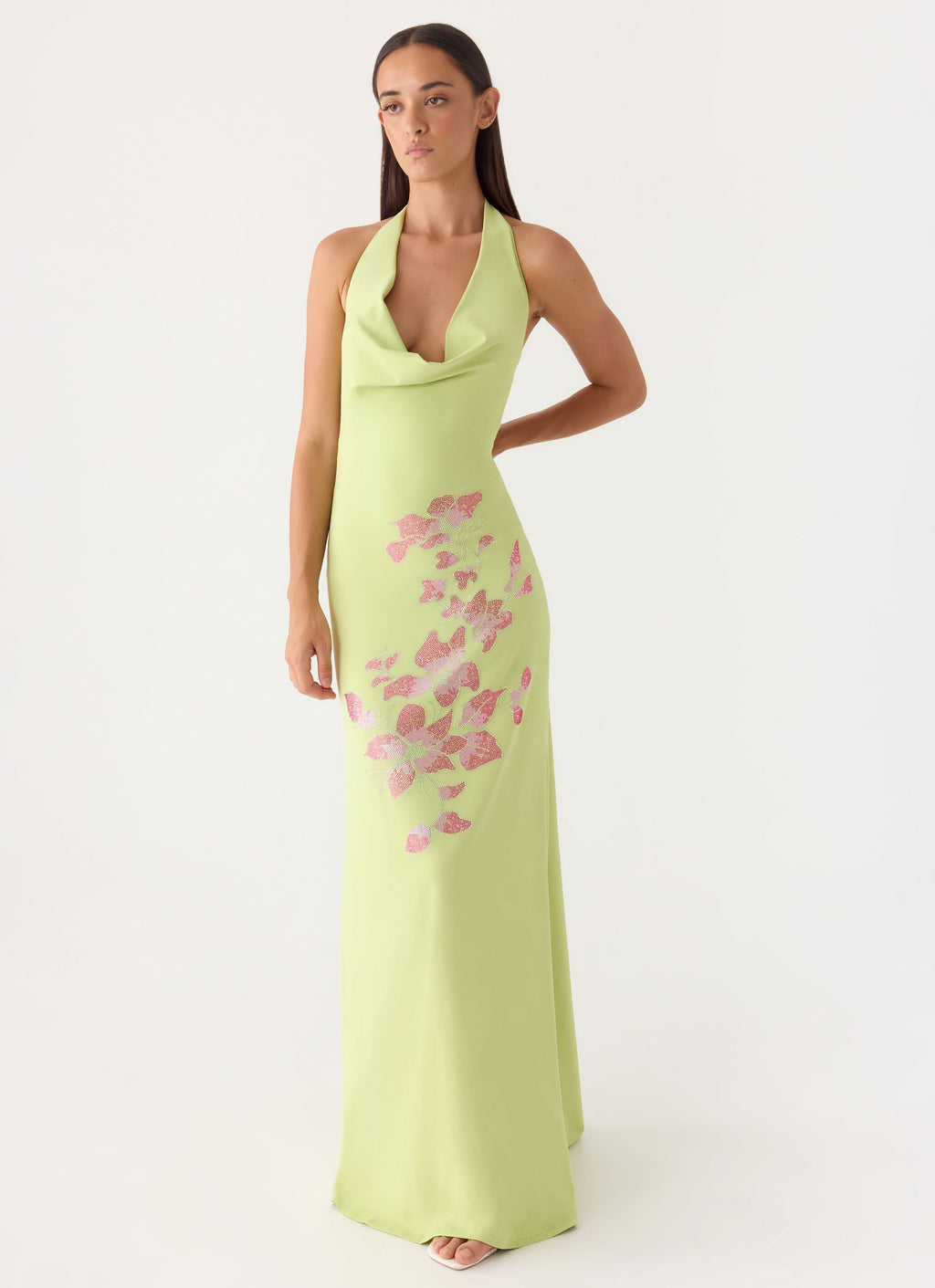 Quaresma Embellished Maxi Dress - Lime