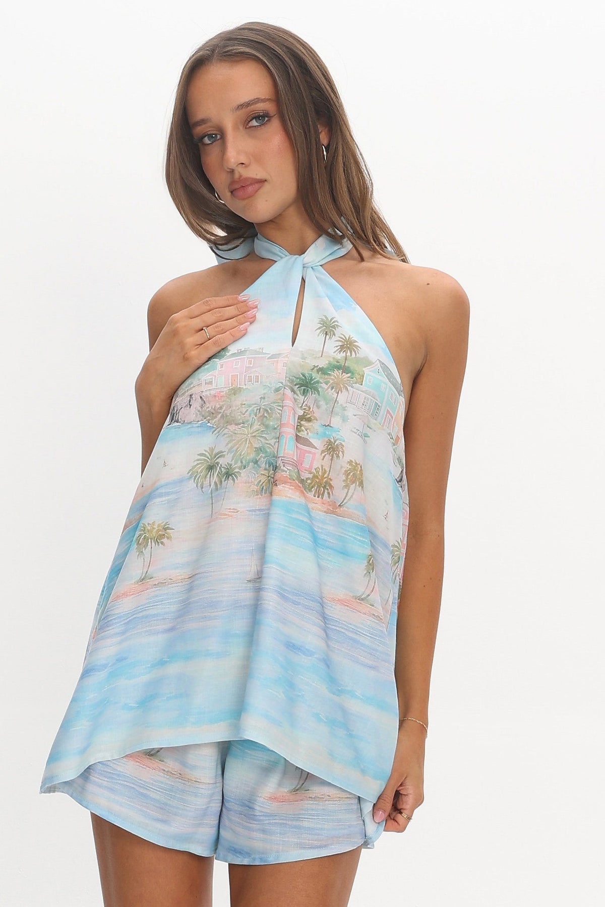 Cape Retreat Halter Top Blue