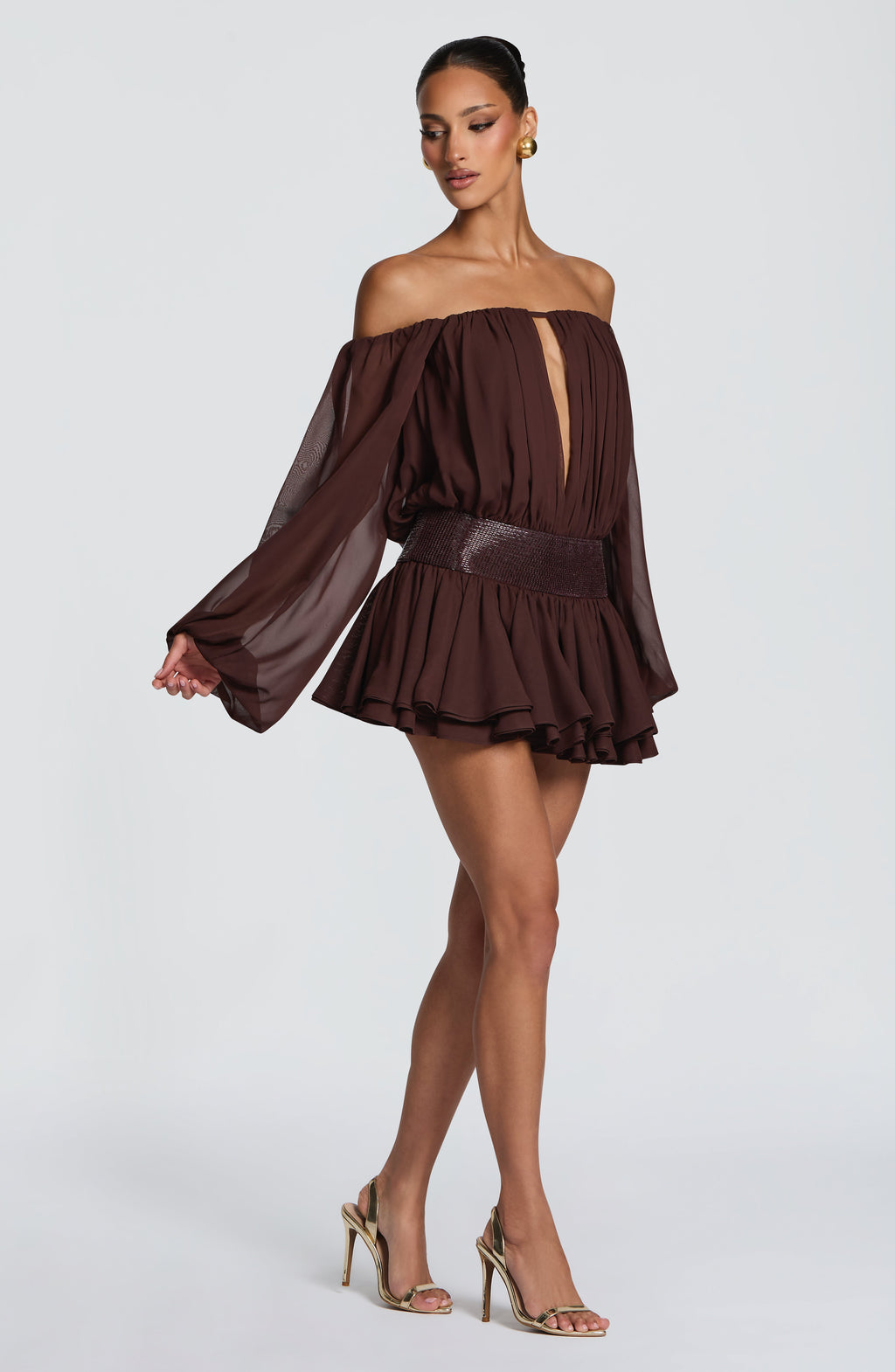 Deja Playsuit - Plum Brown