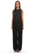 Belmara 3D Floral Lace Top Black