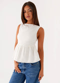 Sallie Linen Top - White