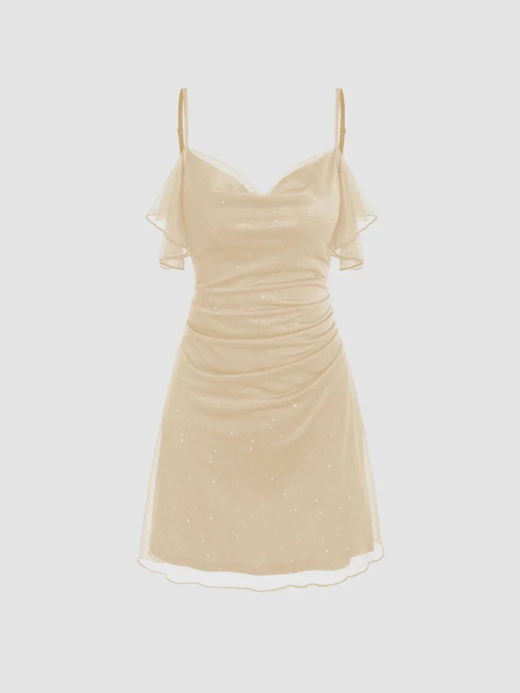 Sequin Ruched Mini Dress