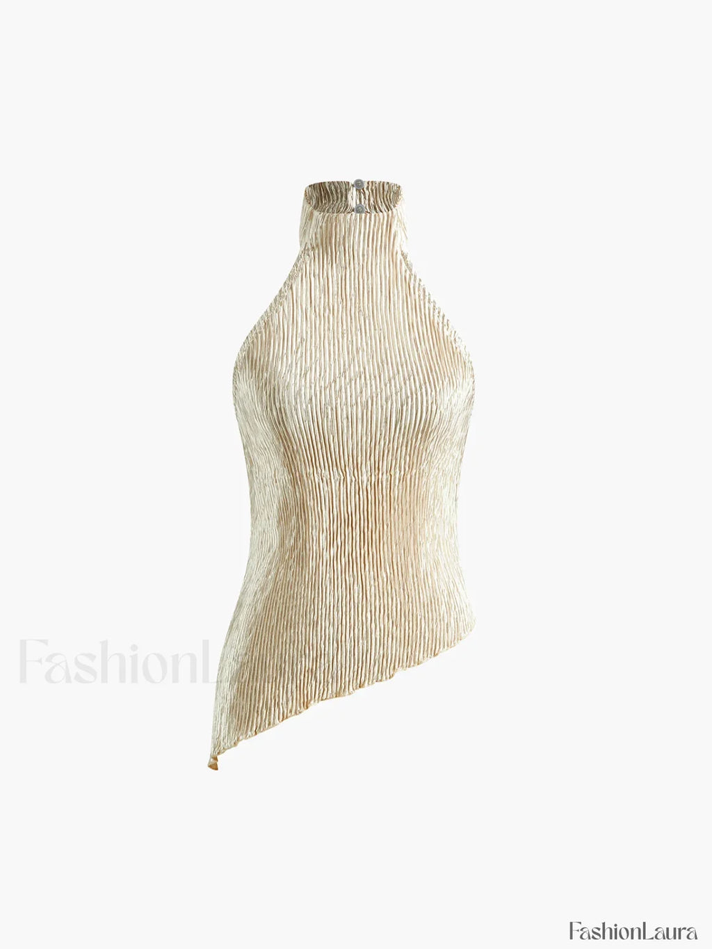 Asymmetric Halter Crop Top With Wide Leg Pants Set