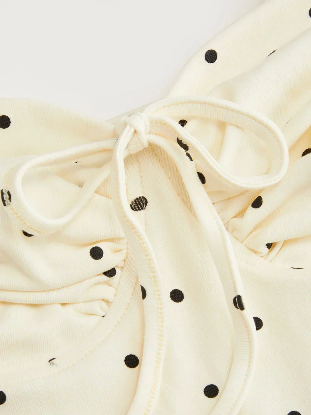 Cotton Polka Dot Ruched Knotted Cropped Cami Top