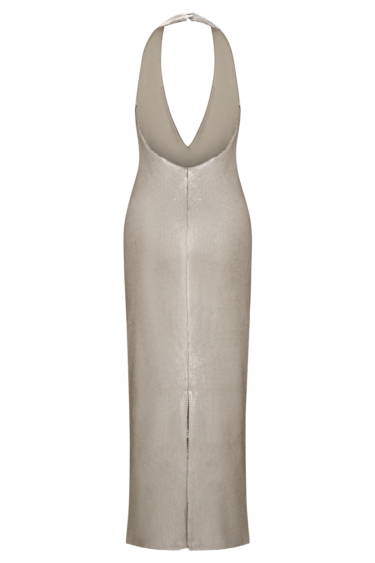 Carnation Sequin Halter Midi Dress - Gold