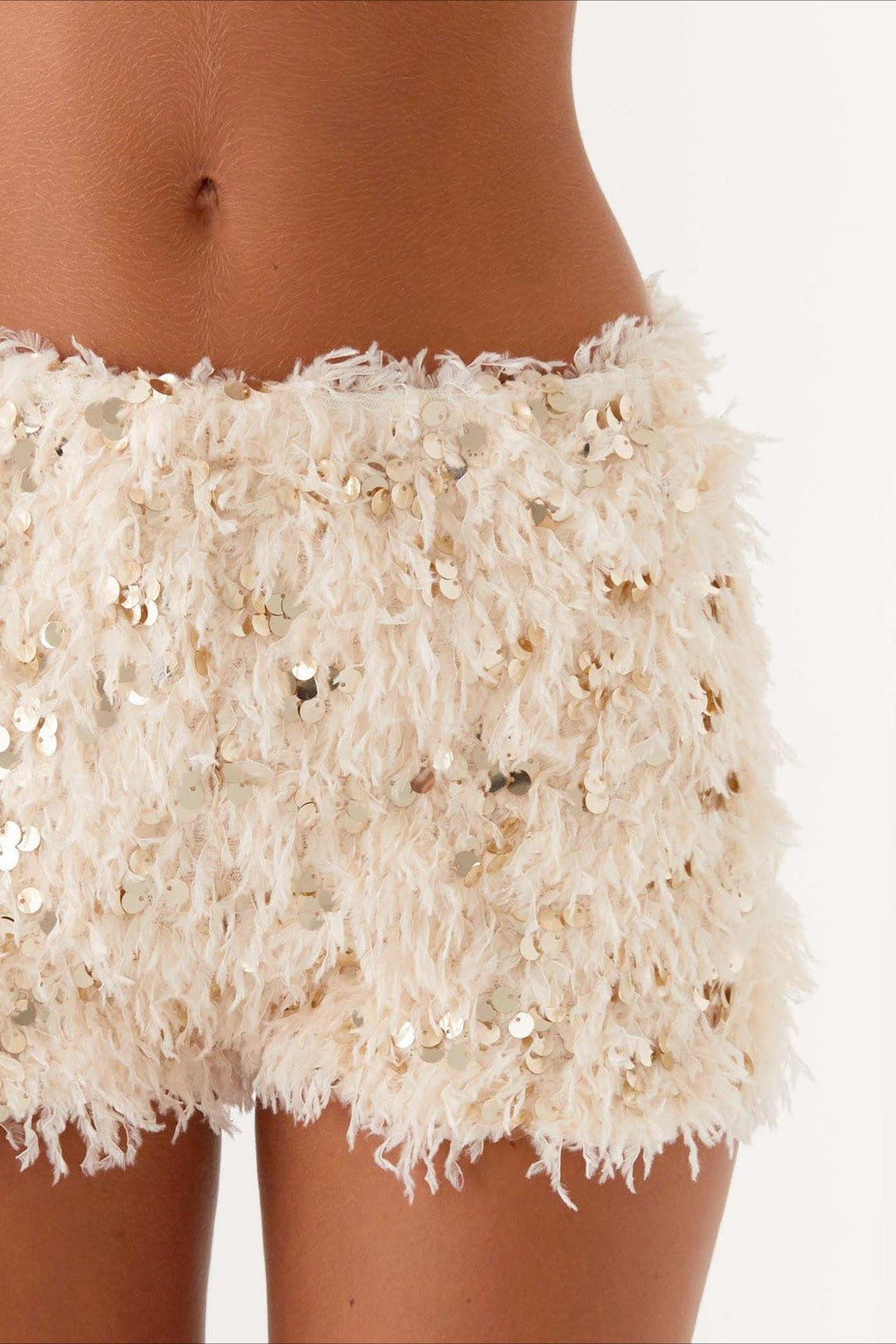 Apricot Sequin Low Waist Shorts