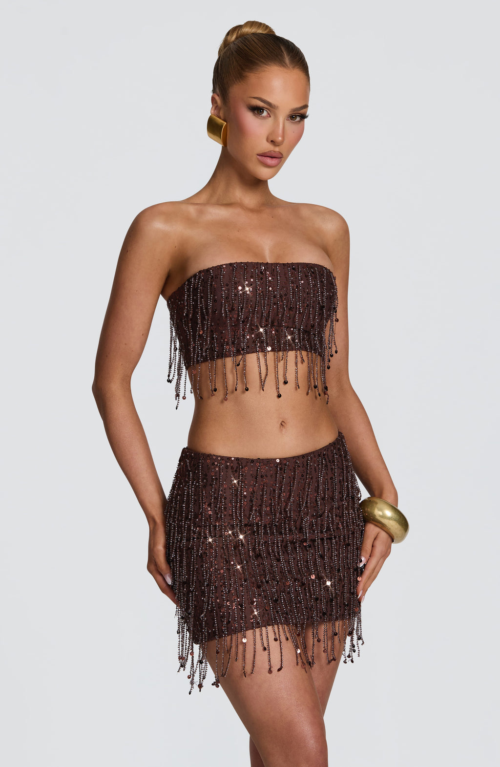 Blaise Mini Skirt - Plum Brown