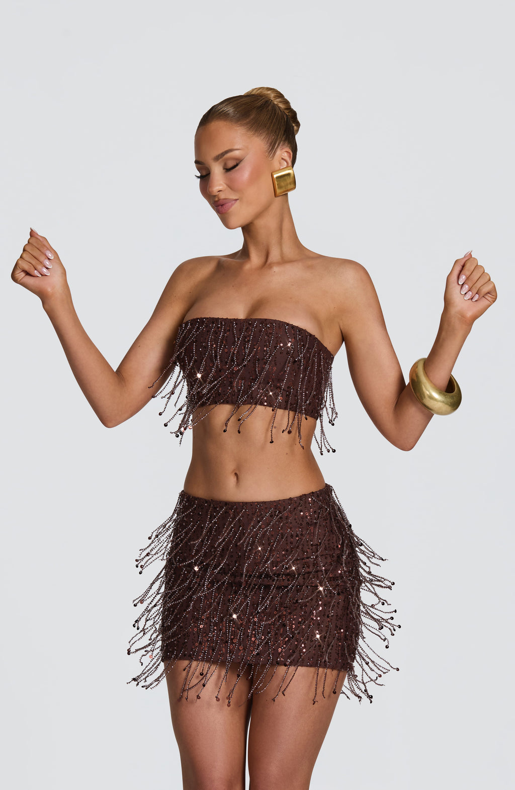 Blaise Mini Skirt - Plum Brown