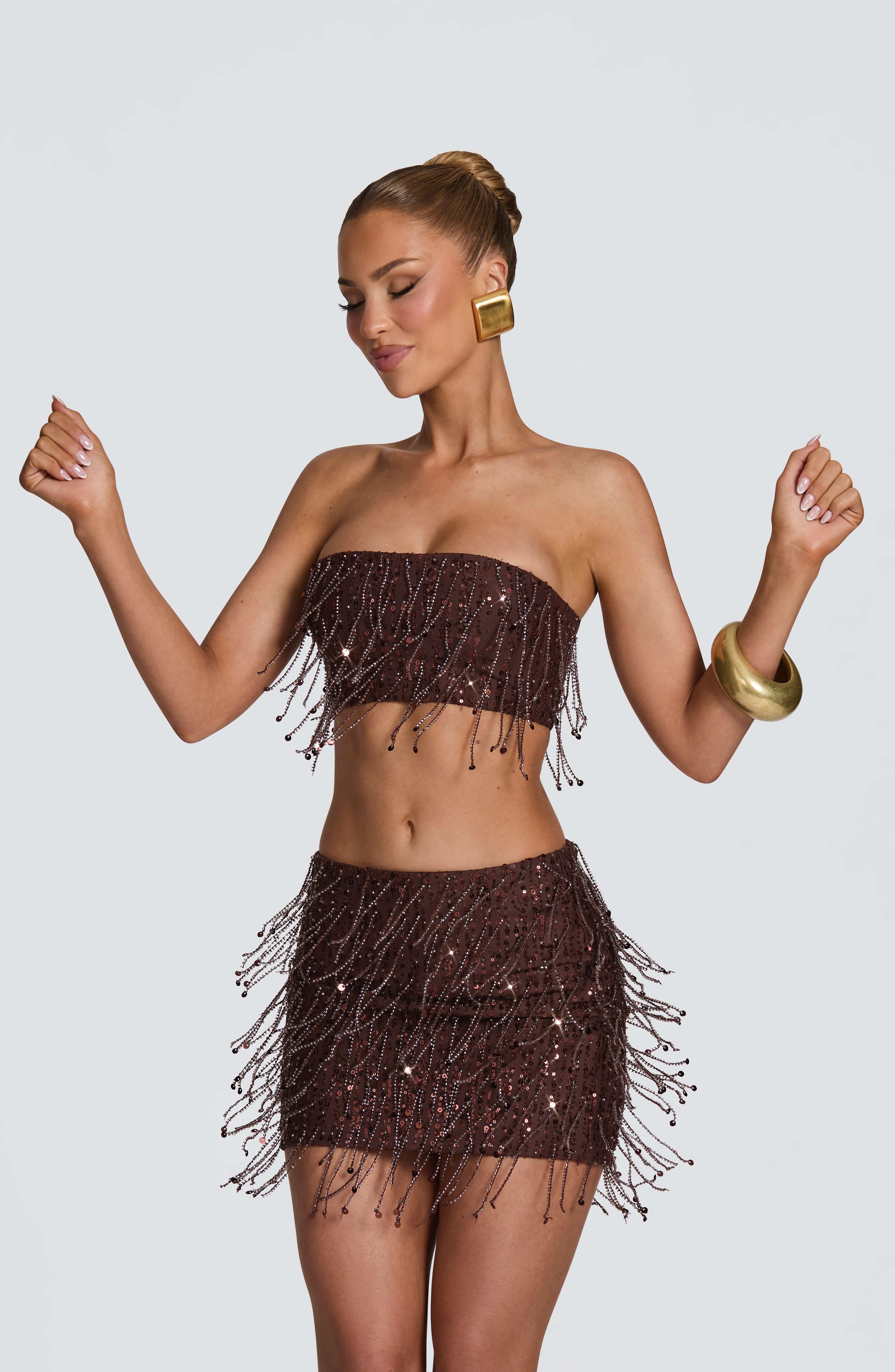 Blaise Mini Skirt - Plum Brown