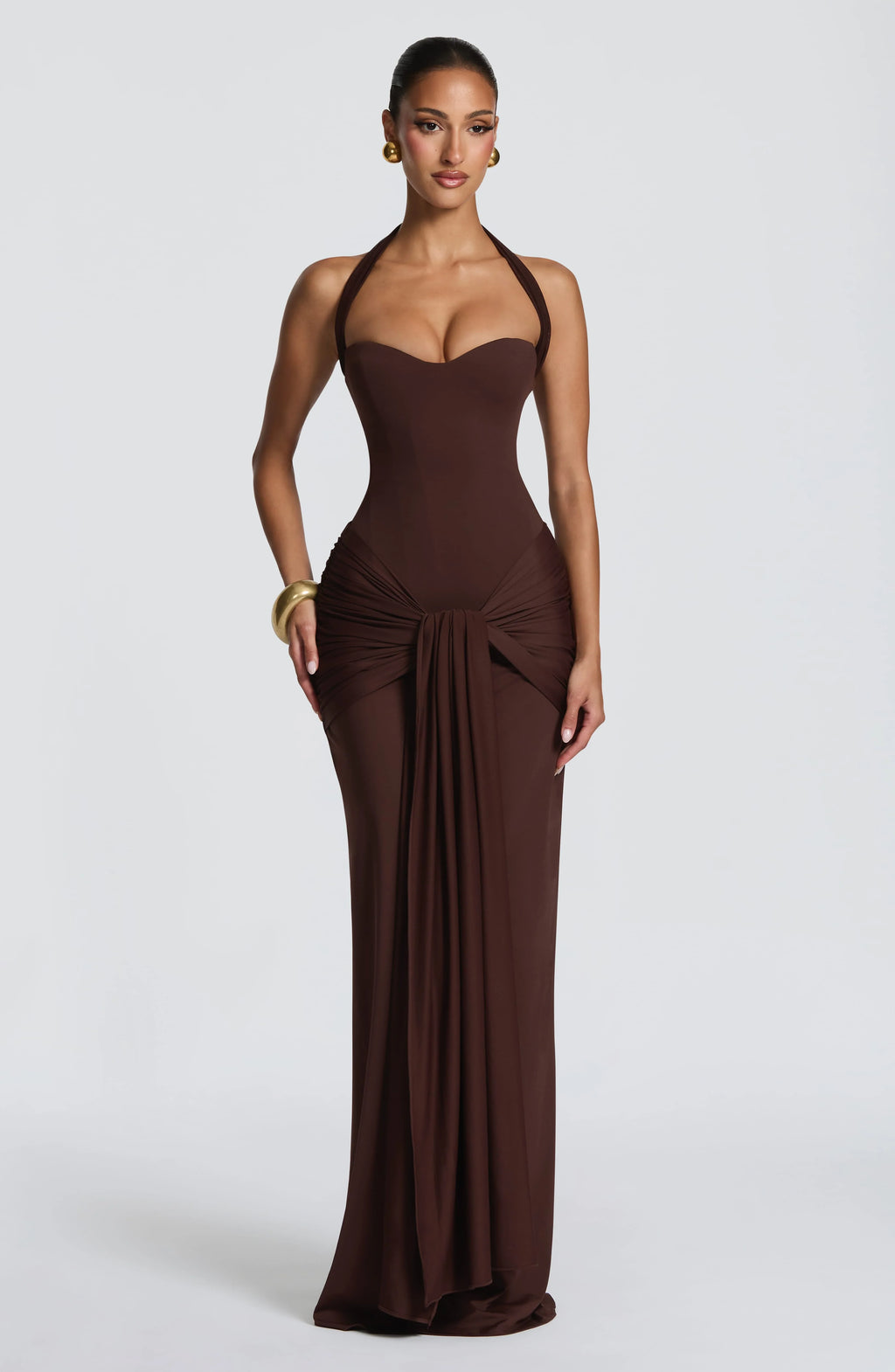 Gia Maxi Dress - Plum Brown