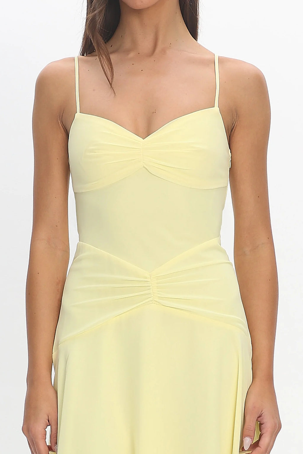 Formentera Asymmetric Midi Dress Baby Yellow