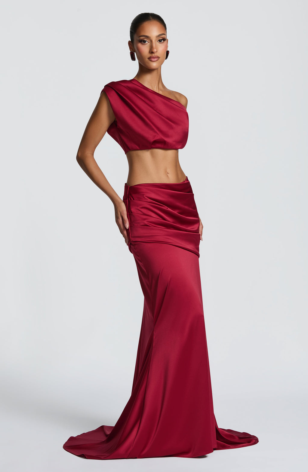Claudette Maxi Skirt - Burgundy