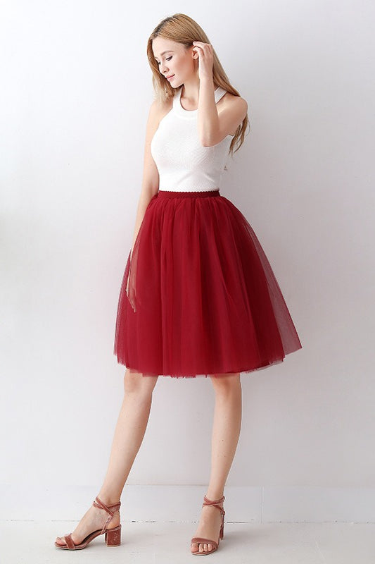 Adult High Waist Tulle Puff Mini Skirt