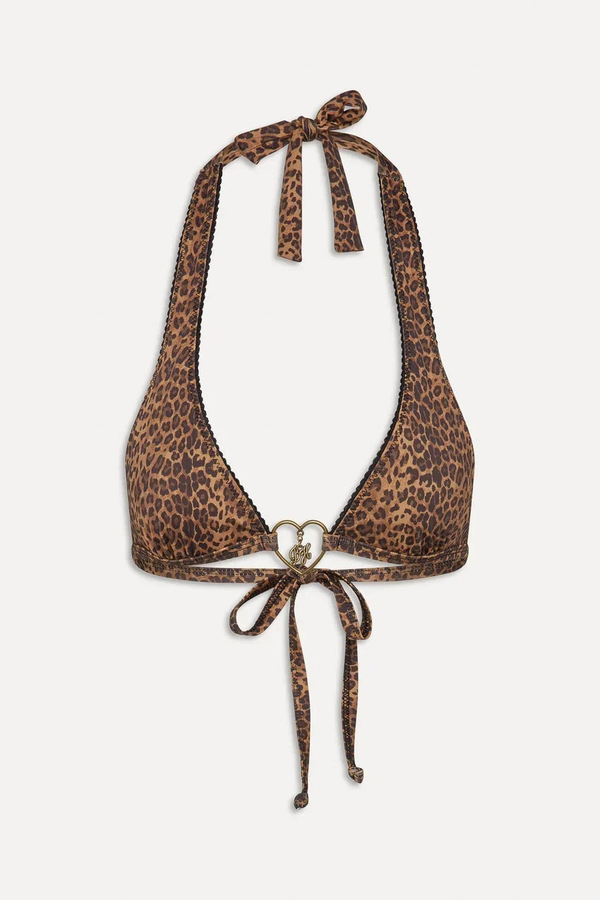 x BELLA HADID Frank Halter Bikini Top - Lucky Leopard