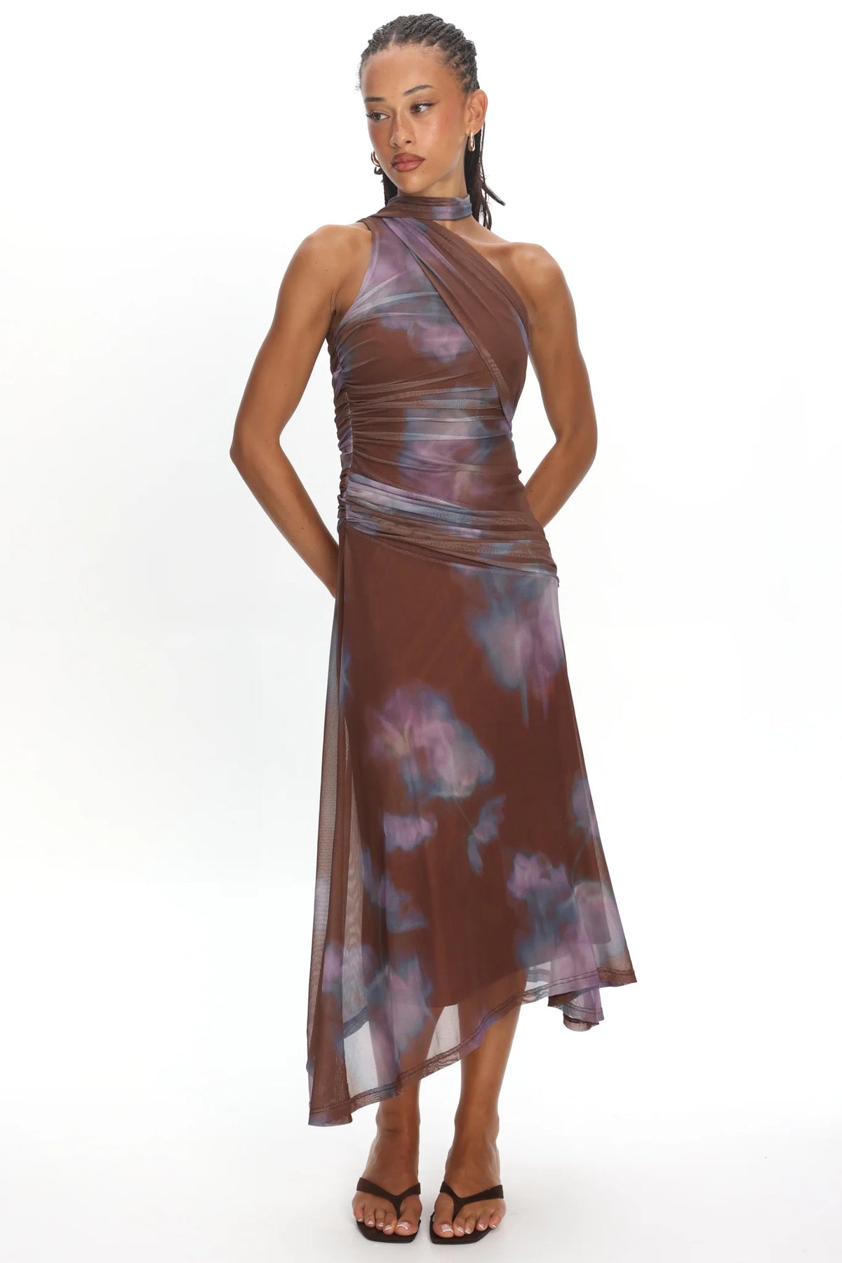 Solene Midi Dress Chocolate