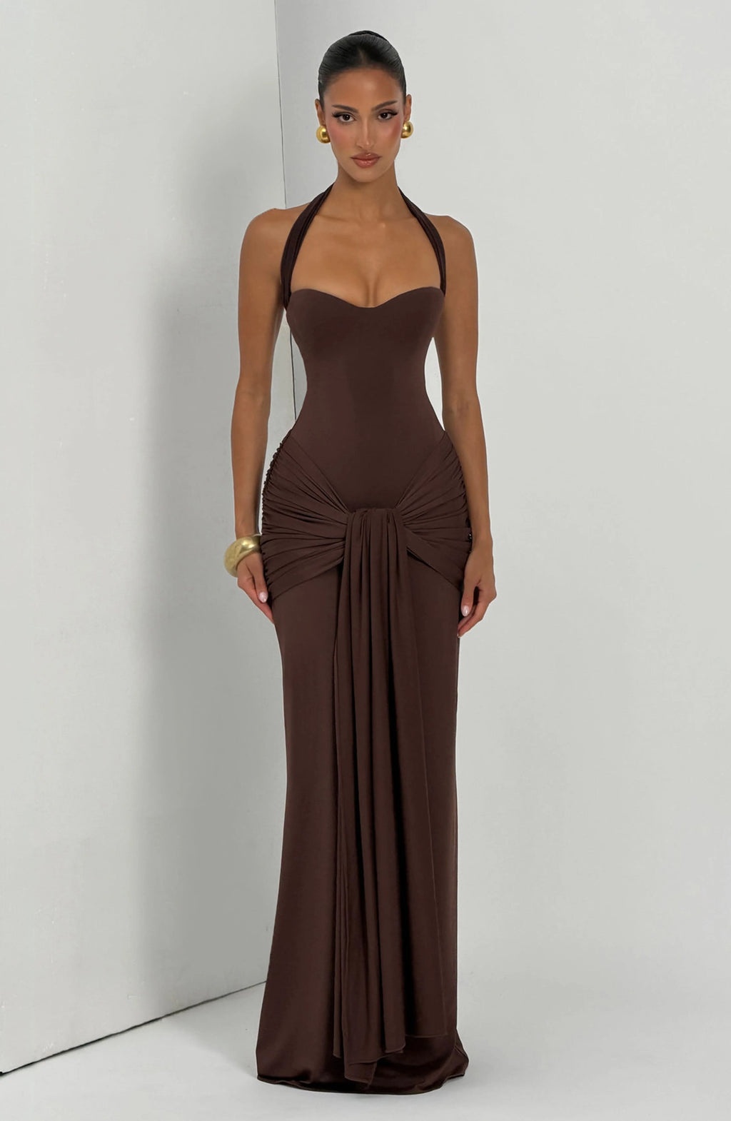 Gia Maxi Dress - Plum Brown