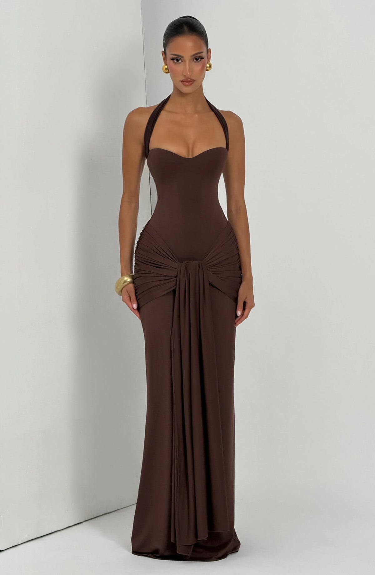 Gia Maxi Dress - Plum Brown