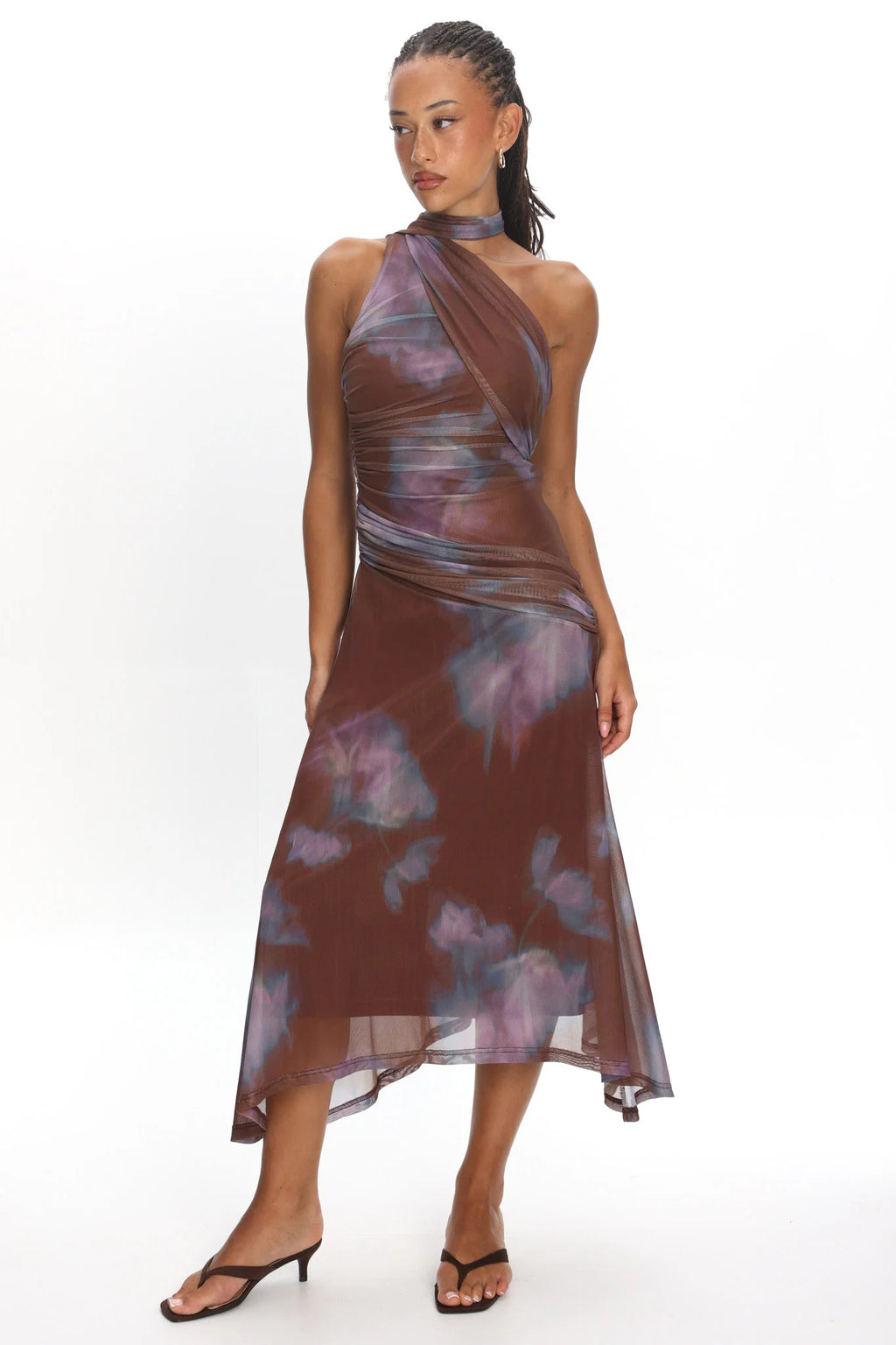 Solene Midi Dress Chocolate