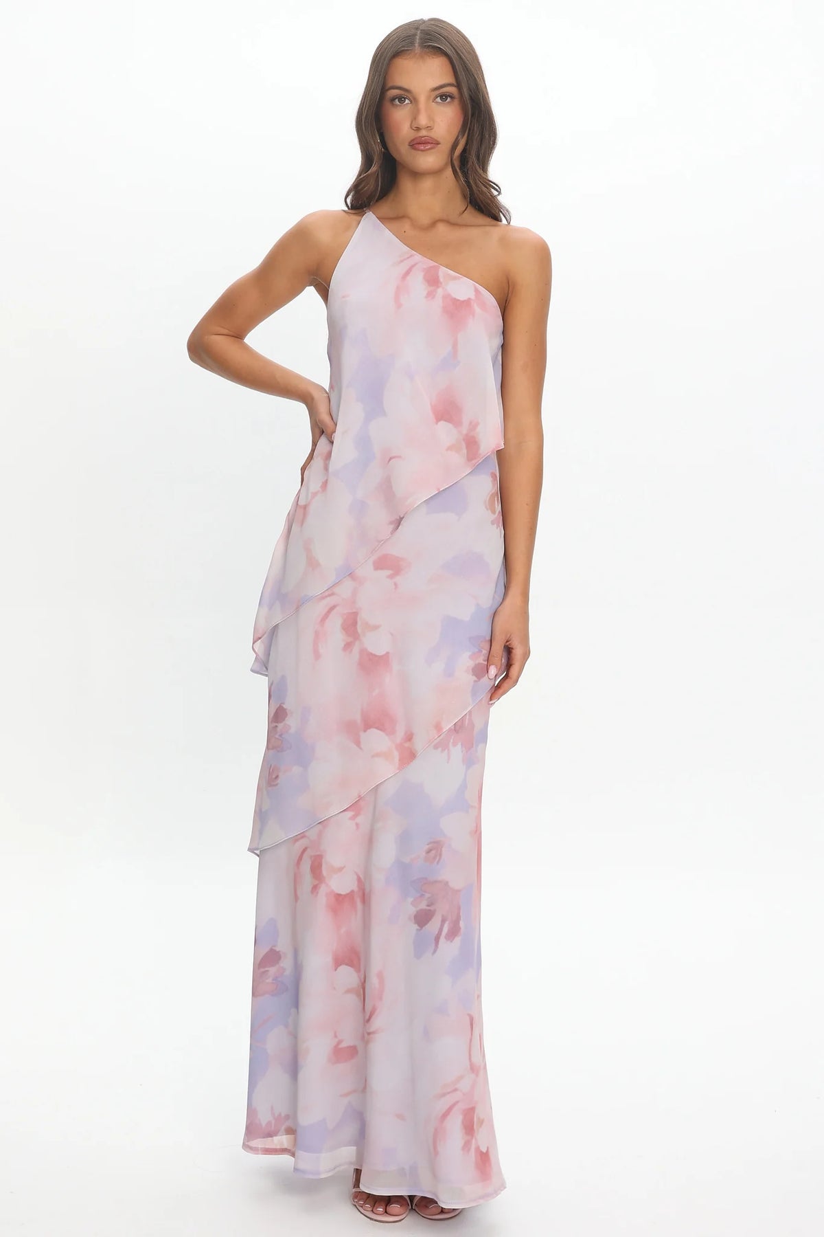 Aralia One Shoulder Maxi Dress Lilac