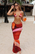 Luminous Maxi Skirt Sunset Petal
