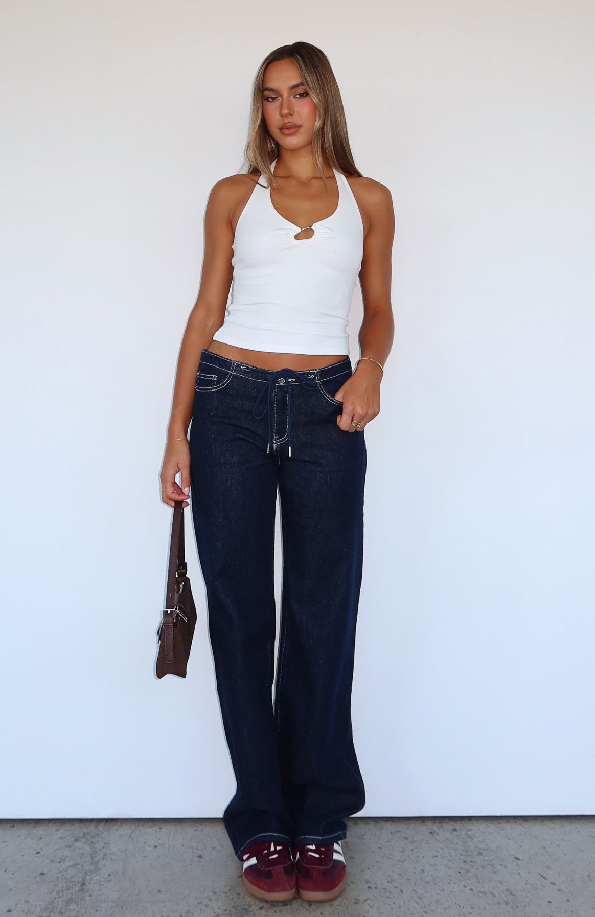 Skylar Low Rise Straight Leg Jeans Dark Indigo Wash