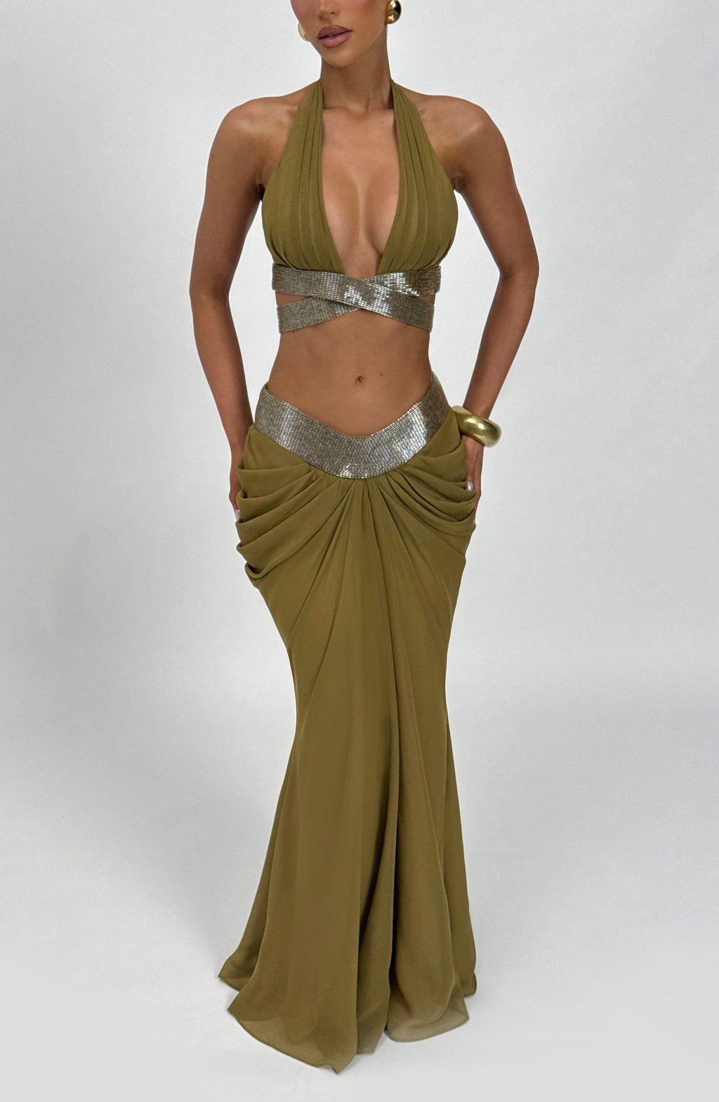 Sophie Maxi Skirt - Deep Olive